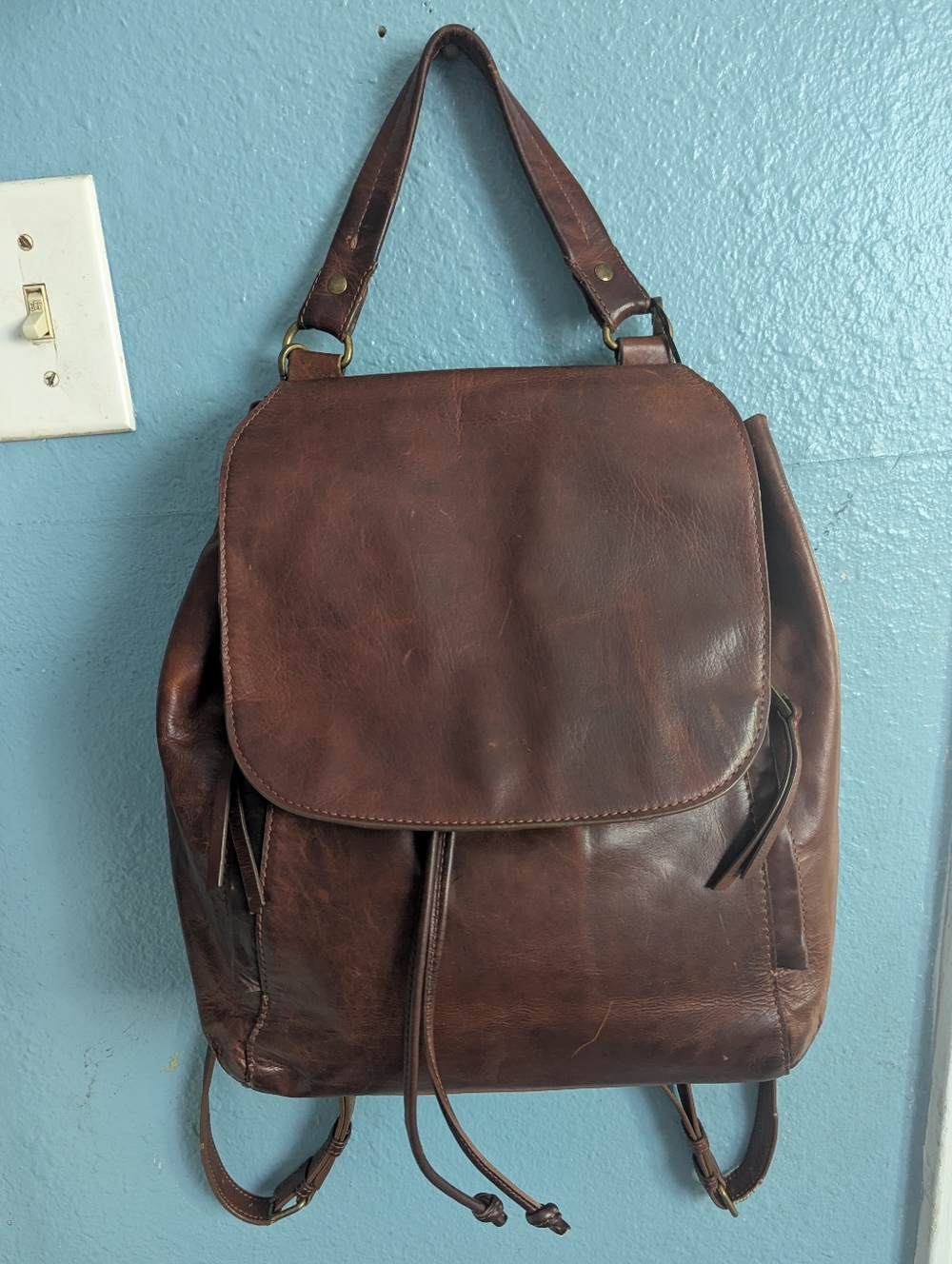 RACHEL Rachel Roy Brown Leather Backpack - Reposh